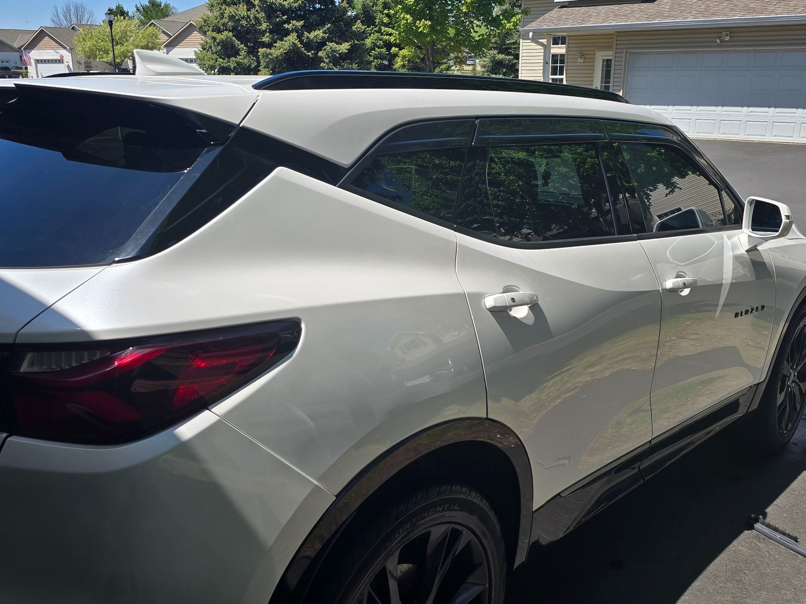 White Chevrolet Blazer exterior after detailing