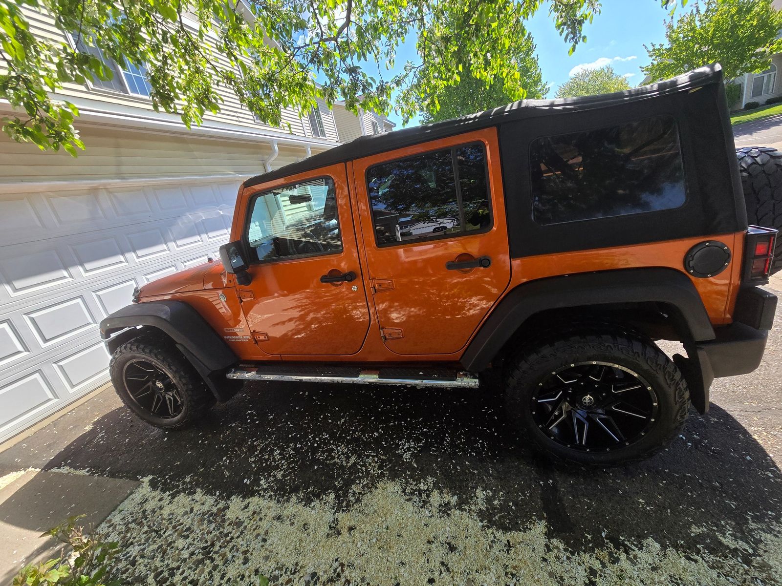 Orange Jeep exterior after detailing